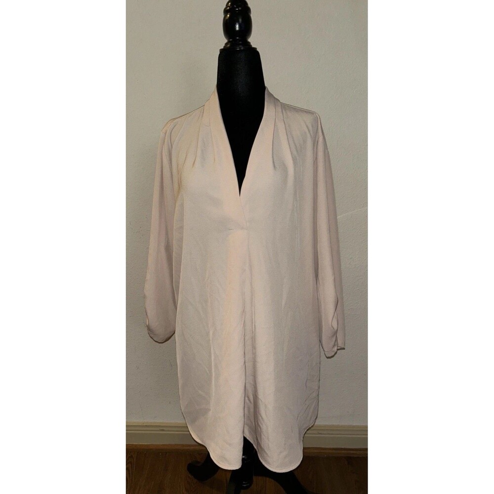 Calvin Klein 1X Polyester/Spandex Pink Pullover Blouse